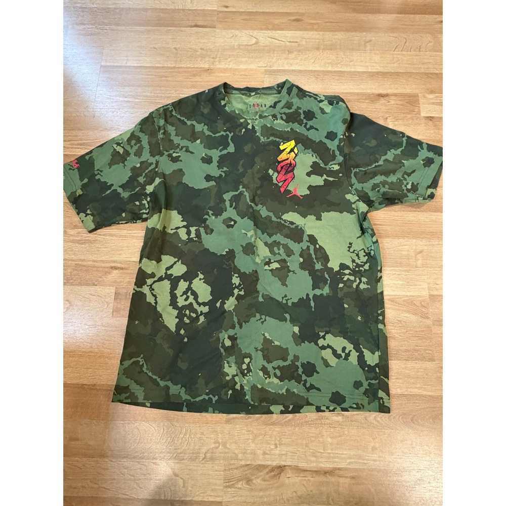 Jordan Bayou Boys Zion Williamson Camo T-Shirt Mens Medium Green DA1891-300